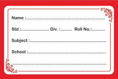 Name sticker red and black