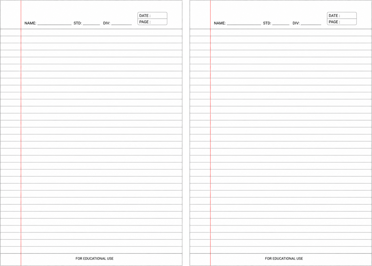Letter educational laboratory sheet both sides