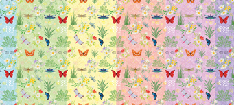 Garden Theme multicolour and golden