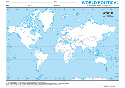 A4 World Political map